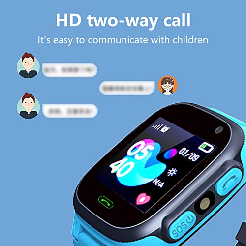 Children's Phone Watch Smart Positioning IPX7 Swimming-Grade Waterproof Photo Multi-Function Two-Way Call Smart Watch Blue Halloween Window Decorations 204