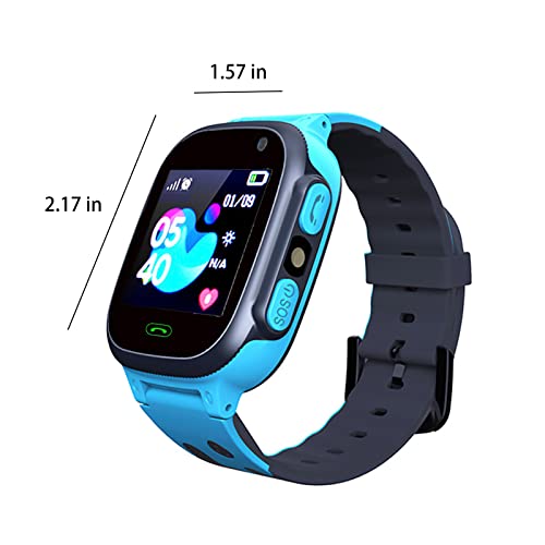 Children's Phone Watch Smart Positioning IPX7 Swimming-Grade Waterproof Photo Multi-Function Two-Way Call Smart Watch Blue Halloween Window Decorations 204