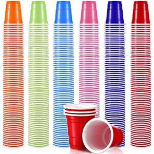 600 pack 2 oz plastic shot glasses disposable plastic shot cups mini multicolor party cups for bbq christmas party tastings sample picnic camping daily life wedding, 6 colors