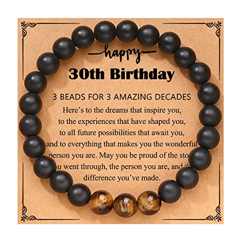 UPROMI 30th Birthday Gifts for Him, 30th Birthday Decorations for Him, 30 Year Old Birthday Gifts for Men, Happy Birthday Bracelet Best Gifts for 30 Year Old Man Him Boyfriend Son Brother