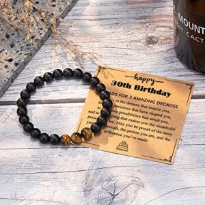 UPROMI 30th Birthday Gifts for Him, 30th Birthday Decorations for Him, 30 Year Old Birthday Gifts for Men, Happy Birthday Bracelet Best Gifts for 30 Year Old Man Him Boyfriend Son Brother