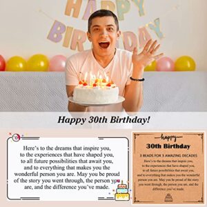 UPROMI 30th Birthday Gifts for Him, 30th Birthday Decorations for Him, 30 Year Old Birthday Gifts for Men, Happy Birthday Bracelet Best Gifts for 30 Year Old Man Him Boyfriend Son Brother