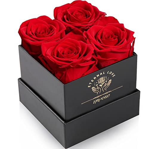 Impouo Flowers for Delivery Prime - Roses in a Box - Fresh Flowers - Forever Rose - Birthday Gifts for Women - Preserved Roses, Gifts for Mom/Girlfriend/Wife/Grandma