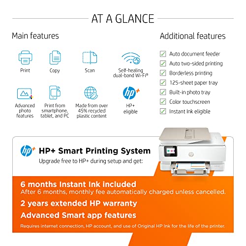 HP Envy Inspire 7958e Wireless Color All-in-One Printer with 6 Months Free Ink with HP+ (327A7A)