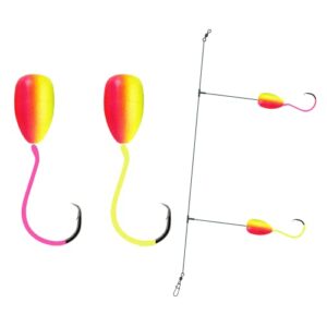 pompano rigs pro-tec coated circle hooks surf fishing rigs hand-tied (2-pack, pompano candy)