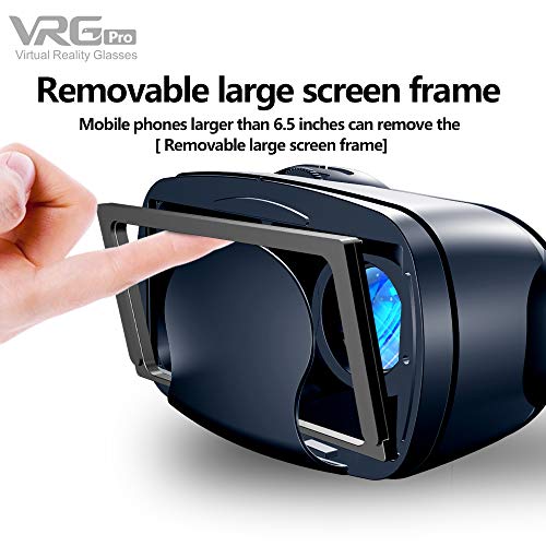 VR Headset with Controller, VR Glasses Compatible with 5.0-7.0inches iPhone & Android, 3D HD Virtual Reality Headset with Anti-Blue Light Eye Protected Lens for Kids & Also Adults