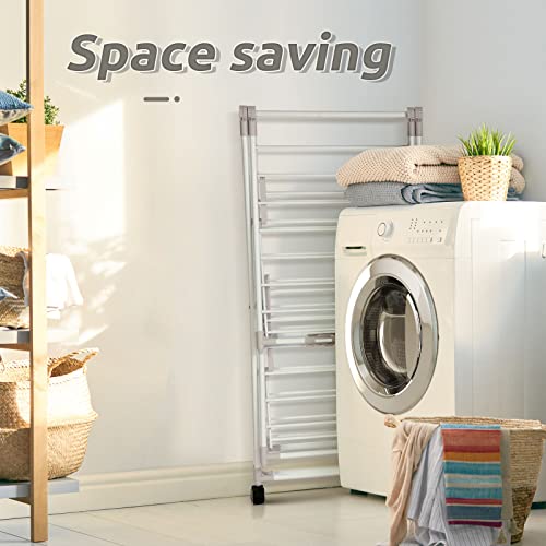 YUBELLES 61.81 * 22.84 * 51.18in Clothes Drying Rack, Gullwing Space-Saving Laundry Rack, Space Saving Laundry Drying Rack, Easy Storage Laundry Indoor and Outdoor Use