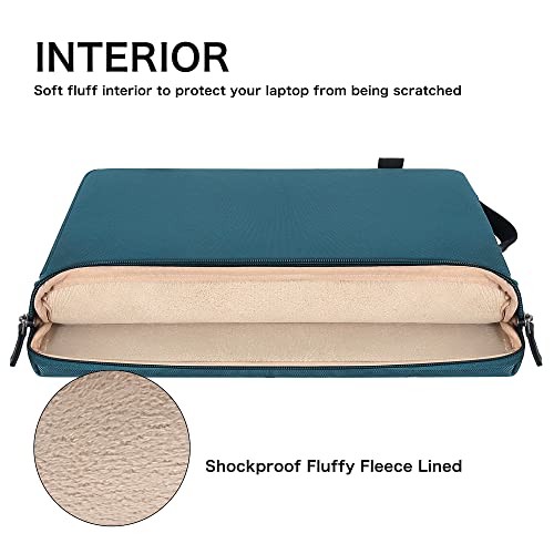 DOMISO 15.6 Inch Waterproof Laptop Sleeve Canvas with USB Charging Port Headphone Hole for 15.6" Laptops/Apple/IdeaPad/Acer Aspire E15 / HP Envy 15 / Dell/ASUS, Turquoise