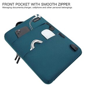 DOMISO 15.6 Inch Waterproof Laptop Sleeve Canvas with USB Charging Port Headphone Hole for 15.6" Laptops/Apple/IdeaPad/Acer Aspire E15 / HP Envy 15 / Dell/ASUS, Turquoise