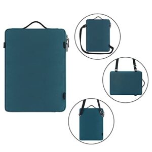 DOMISO 15.6 Inch Waterproof Laptop Sleeve Canvas with USB Charging Port Headphone Hole for 15.6" Laptops/Apple/IdeaPad/Acer Aspire E15 / HP Envy 15 / Dell/ASUS, Turquoise