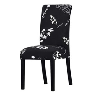 spandex elastic floral print pattern slipcovers stretch removable dining chair cover hotel banquet seat covers ad18 4pcs