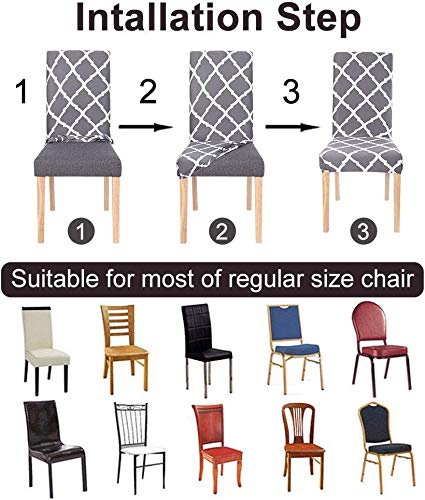 Geometry Chair Cover Dining Elastic Chair Covers Spandex Stretch Elastic Office Chair Case Removable HP26 4PCS