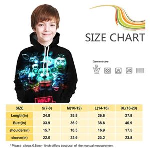 BLYLUXU Youth Hoodie Boys and Girls 3D Printed Pullover Sweatshirt Kids Cartoon Game Sport Hoodie 5-X-Large