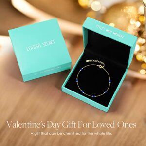 LOUISA SECRET Birthstone Bracelets for Women Girl, 925 Sterling Silver Dainty Simple Women Charm Link Bracelet, Birthday Anniversary Jewelry Gifts for Woman Girlfriend Mother Mom Her Wife