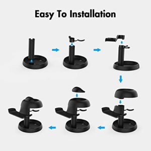 AMVR Stand Holder for Oculus Quest 2/HTC/PSVR2/Pico 4 - Universal VR Headset Display Dock with 2 Touch Controllers Hanger Station, Stable Bracket Storage Round Base, Mount Install Easy