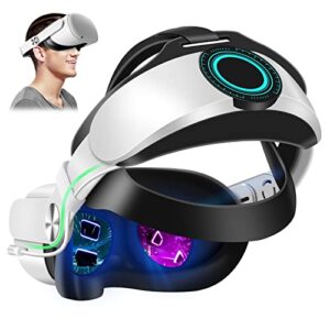 hfuear head strap with 10000mah battery pack for oculus quest 2, adjustable elite strap accessories with fast charging power for extend 8hrs playtime and enhanced comfort in vr headset