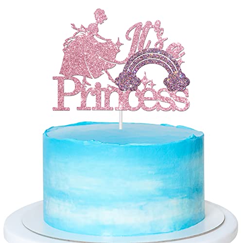 Pink Glitter It's a Princess Cake Topper, Girls 1st Birthday Cake Decorations, Baby Shower, Gender Reveal Party Decorations