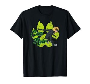 miraculous ladybug vintage collection with cat noir paw t-shirt