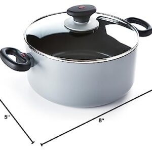 OXO SoftWorks Hard Anodized 5QT Stock Pot with Lid, 3-Layered German Engineered Nonstick Coating, Induction Suitable, Dishwasher Safe, Gray