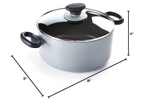 OXO SoftWorks Hard Anodized 5QT Stock Pot with Lid, 3-Layered German Engineered Nonstick Coating, Induction Suitable, Dishwasher Safe, Gray