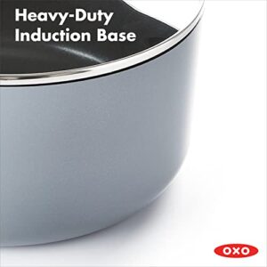 OXO SoftWorks Hard Anodized 5QT Stock Pot with Lid, 3-Layered German Engineered Nonstick Coating, Induction Suitable, Dishwasher Safe, Gray