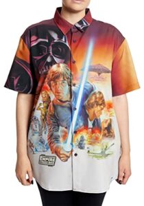 star wars the empire strikes back camp shirt, x-large white