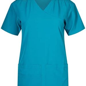 Minty Mint Women's Lightweight Durable Solid 4-way Stretch Medical Uniform Scrub Set V Neck Top Cargo Tapered Jogger Pants Nurse Veterinarian LvE3A Grey L