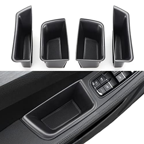 MARCHFA Car Door Tray Organizer Compatible for 2015-2022 2023 Porsche Macan Accessories Interior Car Door Handle Insert Pocket Storage Box