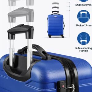 Luggage 3 Piece Sets Hard Shell Luggage Set with Spinner Wheels, TSA Lock, 20 24 28 inch Travel Suitcase Sets, Bright Blue