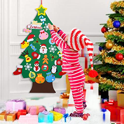 MYHJL DIY Felt Christmas Tree Merry Christmas Decoration for Home Xmas Gifts Cristmas Tree Ornaments New Year 2024(01#)