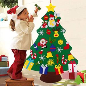 MYHJL DIY Felt Christmas Tree Merry Christmas Decoration for Home Xmas Gifts Cristmas Tree Ornaments New Year 2024(01#)