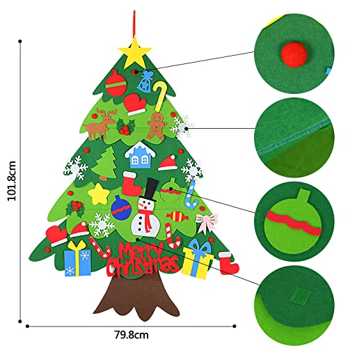 MYHJL DIY Felt Christmas Tree Merry Christmas Decoration for Home Xmas Gifts Cristmas Tree Ornaments New Year 2024(01#)