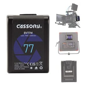 cassory bv-77m v mount battery with d-tap mini bocket,77wh v lock camera batteries for camcorder