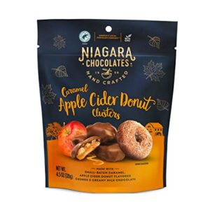 Niagara Chocolates Milk Chocolate Caramel Apple Cider Donut Clusters (4.5oz) Non-GMO, Premium Chocolate, Hand-Crafted