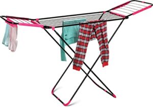 uw uniware the name you trust foldable clothes drying laundry rack stand durable (71" x 44", grey)