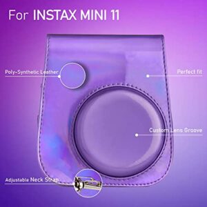 Fujifilm Instax Mini 11 Instant Film Camera, Fuji Instax Mini Film 10 Sheets, Color Frames for Mini Prints, Gift Bundle (Purple - 2)