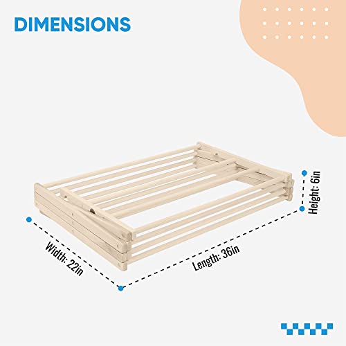 Pennsylvania Woodworks Premium American Maple Clothes Drying Rack - Handcrafted in Pennsylvania - Solid Wood Construction, Collapsible, Eco-Friendly Laundry Solution (Large)