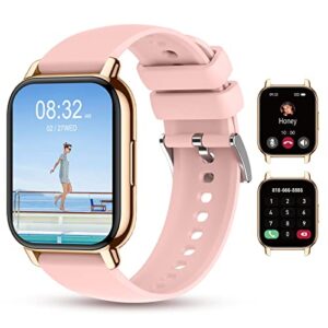 smart watch for women (dial calls/answer) for iphone and android phones compatible, ip68 waterproof fitness tracker, 24 sport modes, blood oxygen heart rate sleep monitor, outdoor sports smartwatch