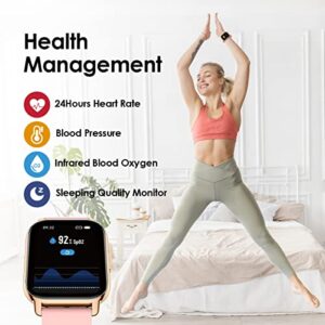 Smart Watch for Women (Dial Calls/Answer) for iphone and Android Phones Compatible, IP68 Waterproof Fitness Tracker, 24 Sport Modes, Blood Oxygen Heart Rate Sleep Monitor, Outdoor Sports Smartwatch