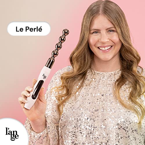 L'ANGE HAIR Le Perlé Titanium Bubble Curling Wand | Professional Hot Tools Curling Iron 1 Inch | Best Hair Curler Wand for Styling Lasting Curls and Beach Waves | Dual Voltage Travel Curling Iron