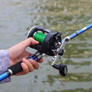 Sougayilang Trolling Reel, Level Wind Fishing Reel, Conventional Reel for Salmon-4000 Right Handle