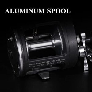 Sougayilang Trolling Reel, Level Wind Fishing Reel, Conventional Reel for Salmon-4000 Right Handle