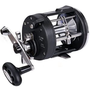 Sougayilang Trolling Reel, Level Wind Fishing Reel, Conventional Reel for Salmon-4000 Right Handle