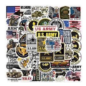 50 pcs u.s. army stickers, united states army pride stickers,military stickers for water bottles, laptops, suitcases,skateboards,cars,perfect gifts for veteran, military fans,adults,teens and kids