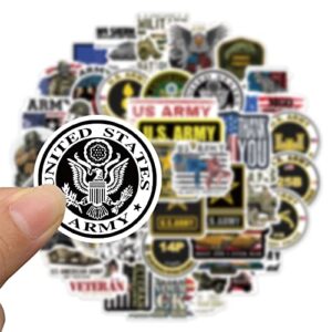 50 PCS U.S. Army Stickers, United States Army Pride Stickers,Military Stickers for Water Bottles, Laptops, Suitcases,Skateboards,Cars,Perfect Gifts for Veteran, Military Fans,Adults,Teens and Kids