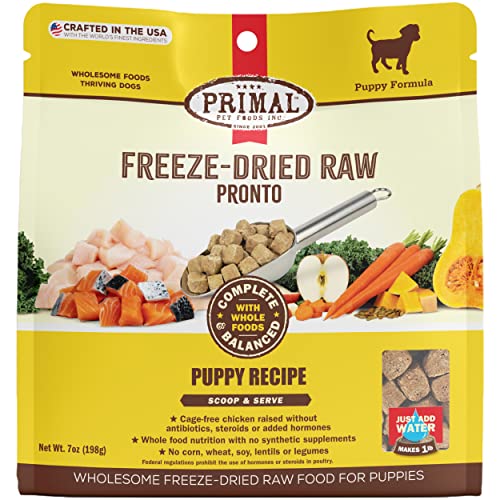 Primal Puppy Dog Food Pronto Freeze Dried Dog Food, Complete & Balanced Ready to Serve Healthy Grain Free Raw Dog Food (7 oz)