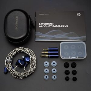 LETSHUOER S12 Pro 14.8mm Planar Magnetic Driver in-Ear Monitor, HiFi IEM in-Ear Earphones with CNC Machined Aluminum Alloy Ear Cavities (Blue, S12 PRO)