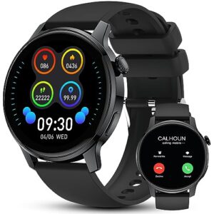 toycod smart watch with text & call(answer/make), bluetooth fitness tracker with 1.28” round touch screen, ip68 waterproof heart rate blood pressure sleep monitor, activity tracker, for android ios