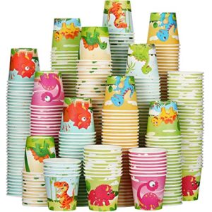 dingion 1000 pack 3 oz bathroom cups small paper cups disposable mouthwash cups cute paper cups espresso cups disposable cups for bathroom, office, party, coffee, water, juice, dinosaur style