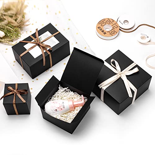 Mcfleet Black Gift Boxes with Lids 6x6x4 Inches 25 Pack Groomsmen Proposal Boxes Cardboard Gift Box for Presents, Craft Boxes for Christmas, Wedding, Graduation, Holiday, Birthday Gift Packaging